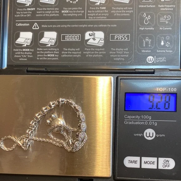 Zales 925 Silver with Diamonds Bolo Adjustable Bracelet - Picture 11 of 11